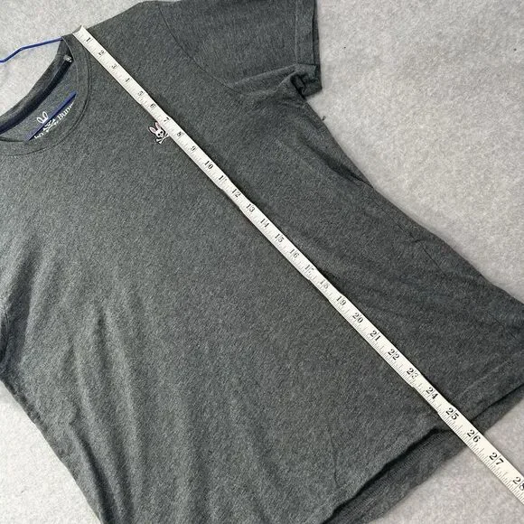 Psycho Bunny T Shirt Men's Size 4 Solid Gray pima embroidered - Picture 5 of 10